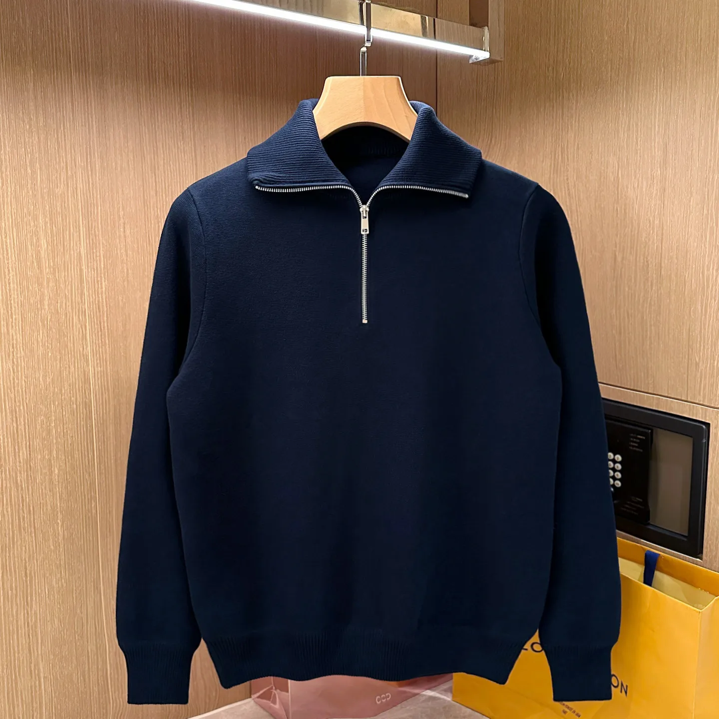 

Мужской свитер премиум-класса с воротником на молнии, винтажный стиль, теплый, повседневный, высокое качество