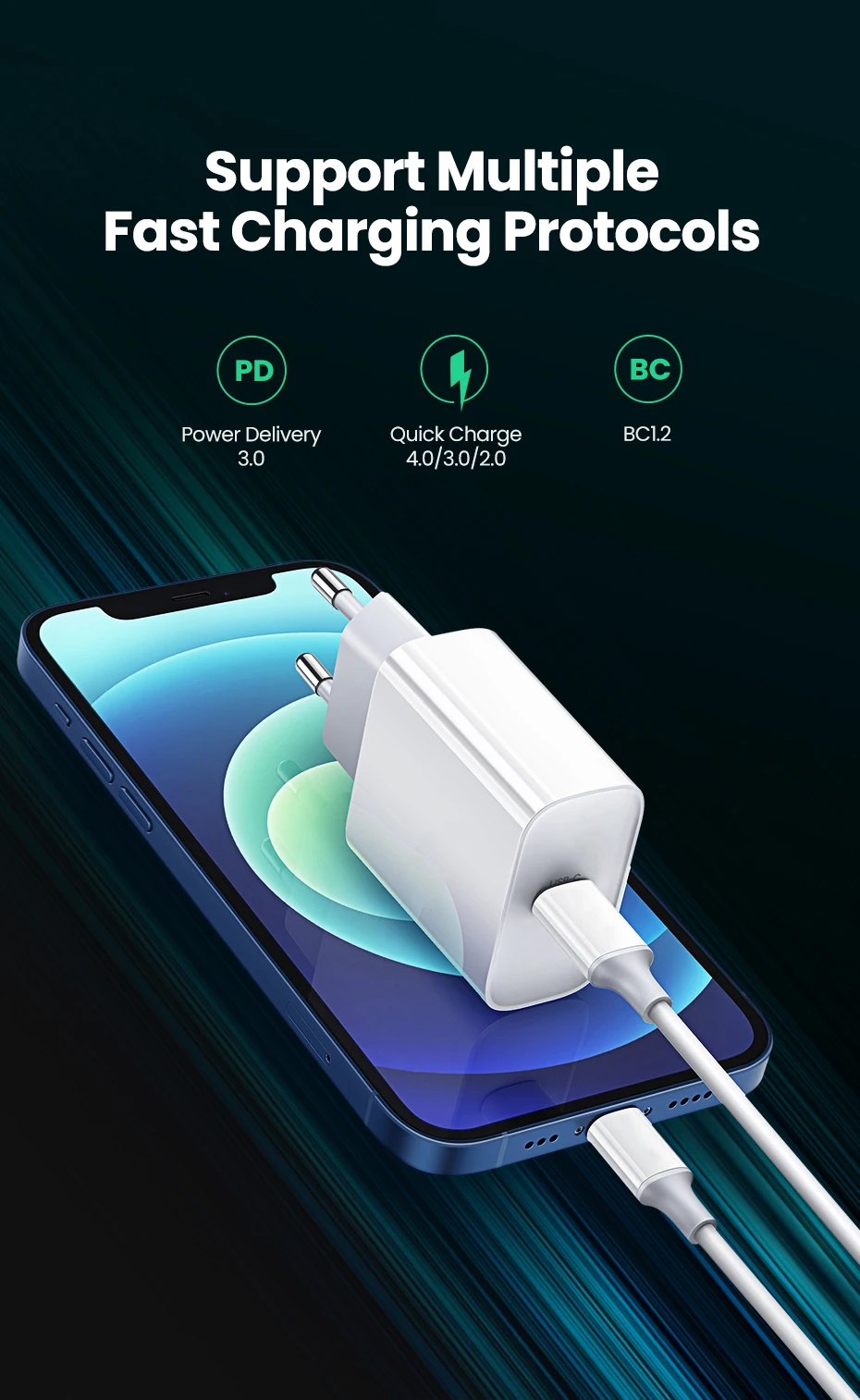Original 30W Fast Charge Type C Charger For Apple iPhone 17 16 15 14 13 12 11 Pro Max Samsung Xiaomi Quick Charging Charge Cable