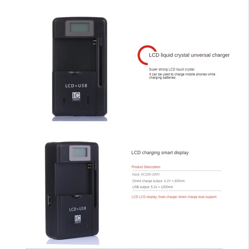 B02B-4.2V Mobile Universal Battery Charger Wall Travel Charger for Cell Phone PDA Camera Li-Ion Battery Charging US Plug view 5