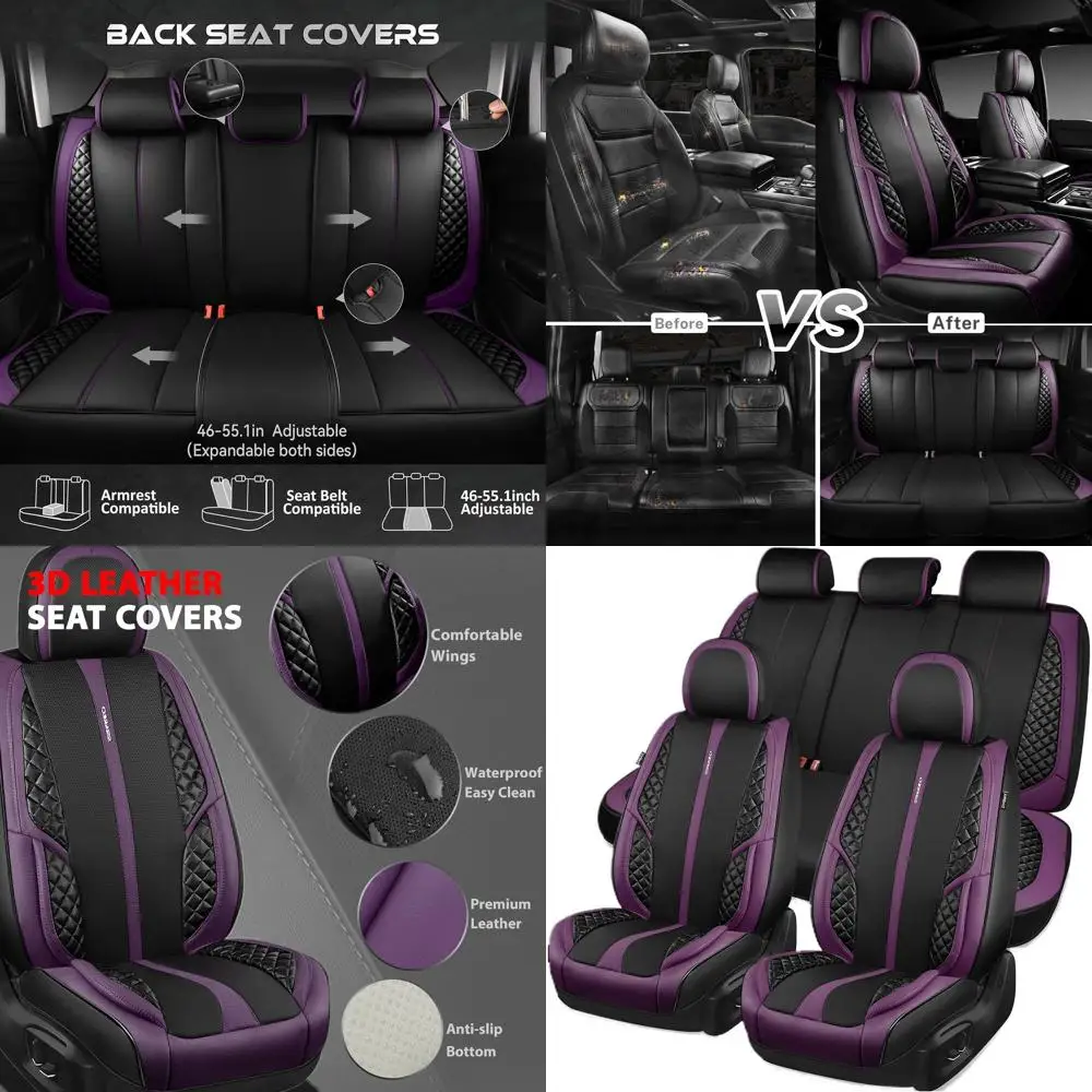 

Кожаные чехлы на автомобильные сиденья из наппа, полный комплект, водонепроницаемая защита, прочная мягкая, универсальная, подходит для седана, внедорожника, пикапа, автомобилей