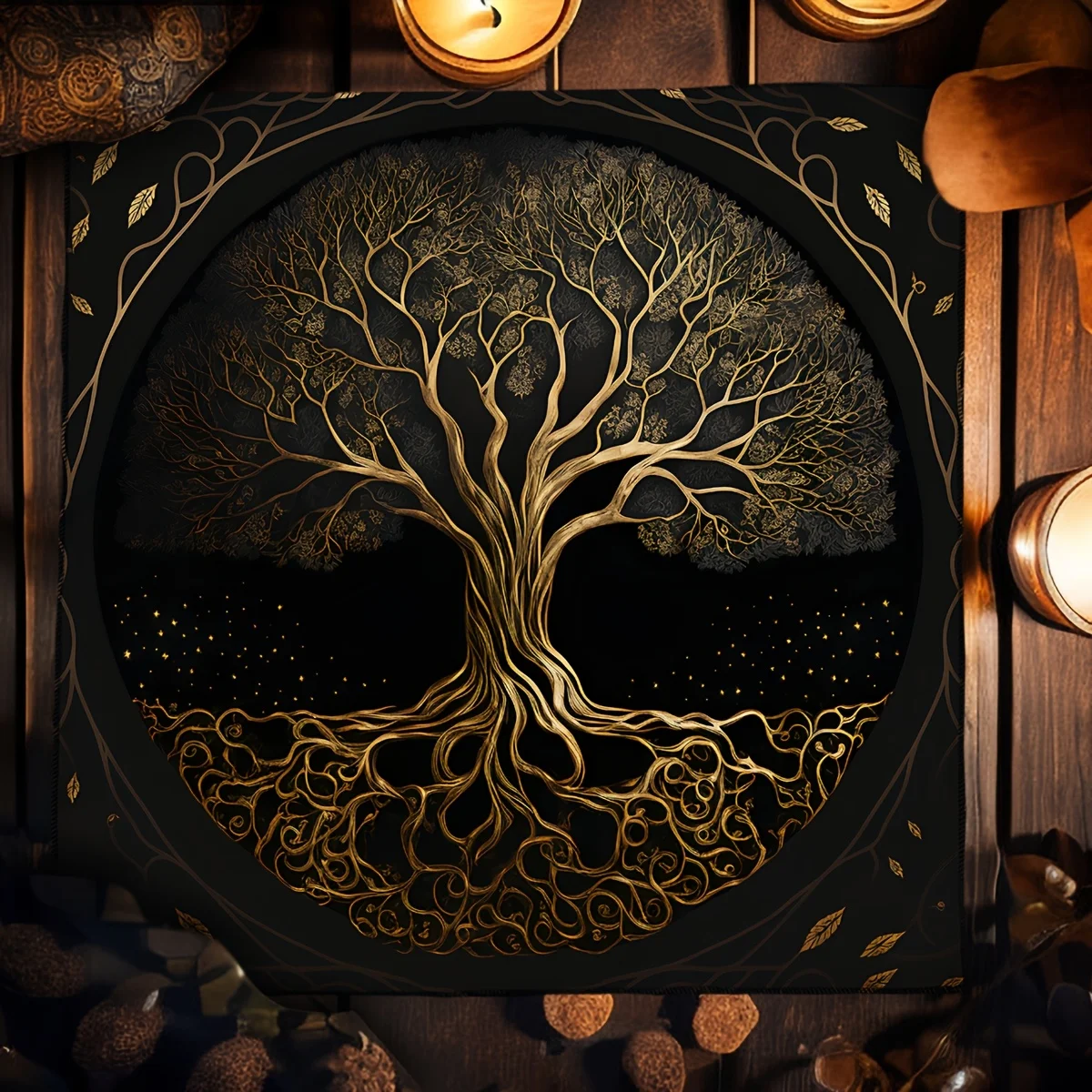 Tree‑of‑Life Divination Tablecloth, Matching Tapestry for Oracle Cards and Witchcraft