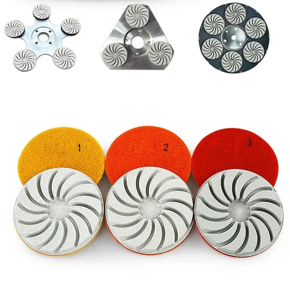 

4 Inch 100mm 3 Step Concrete Floor Polishing Pad Wet Dry Polishing Pads Grinding For Power Tool Accessory