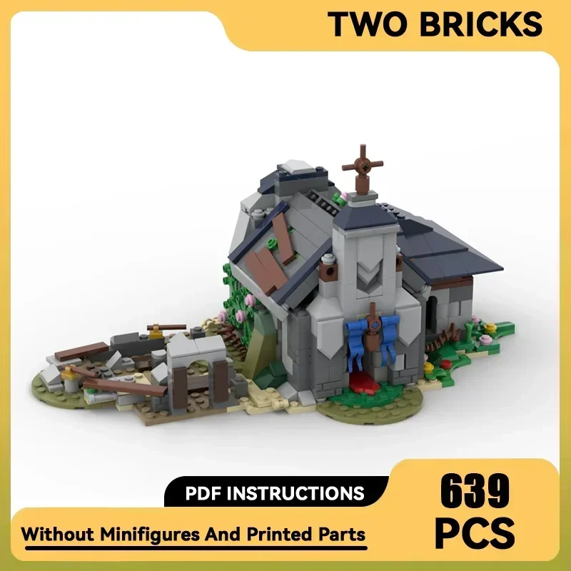 

Moc Building Blocks Medieval Olden Chapel Model Technology Brick DIY Assembly Modular Street View Toy Children Holiday Gift