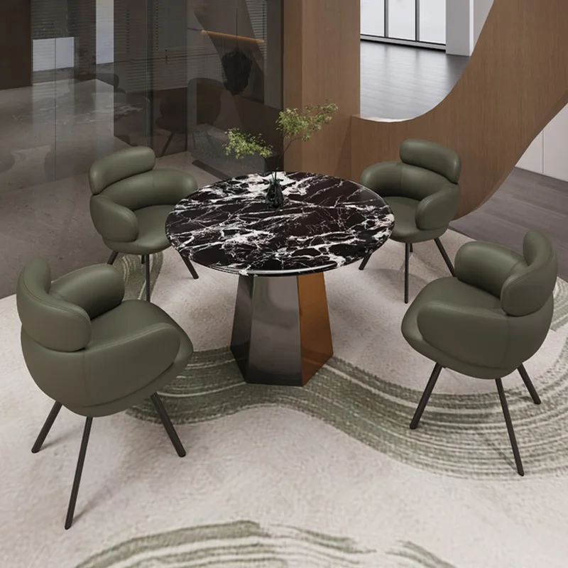 Leather Material Conference Chair High-End Reception Guest Chair Executive Office Meeting Chair  for VIP