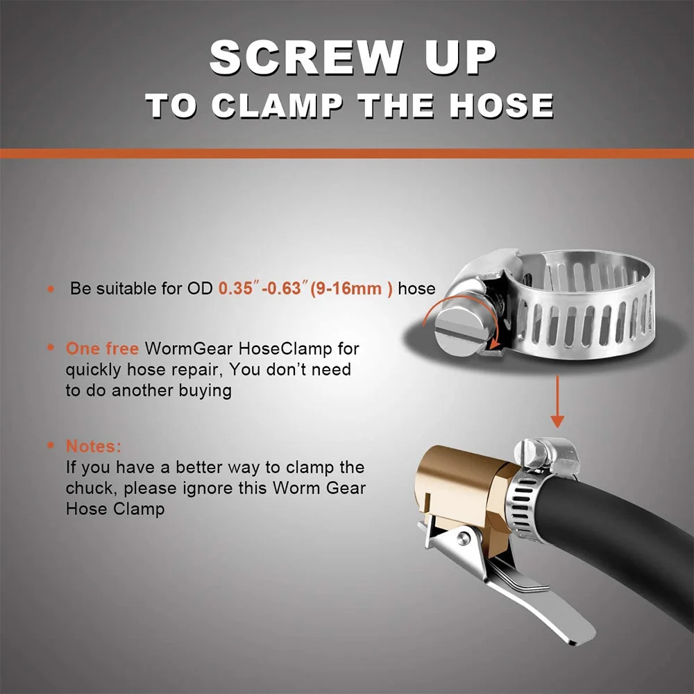 

1/4 дюйма латунный замок для накачивания шин на воздушном патроне, мини-воздушный компрессор, патрон для накачивания шин, конец шланга для ремонта шланга-2 упаковки