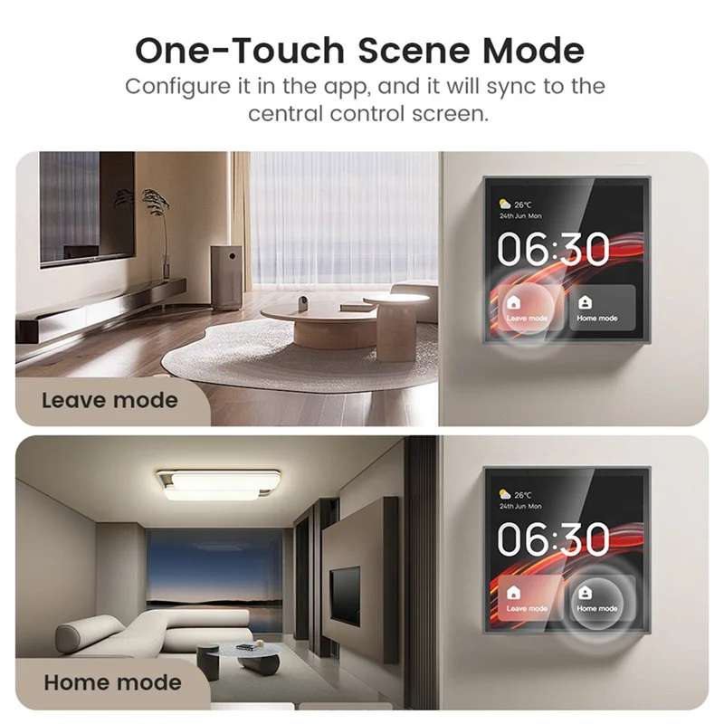 AB43-Smart Home Панель управления Прерыватель голосового управления Tuya Умный дом с 4-дюймовым сенсорным экраном для управления умным домом