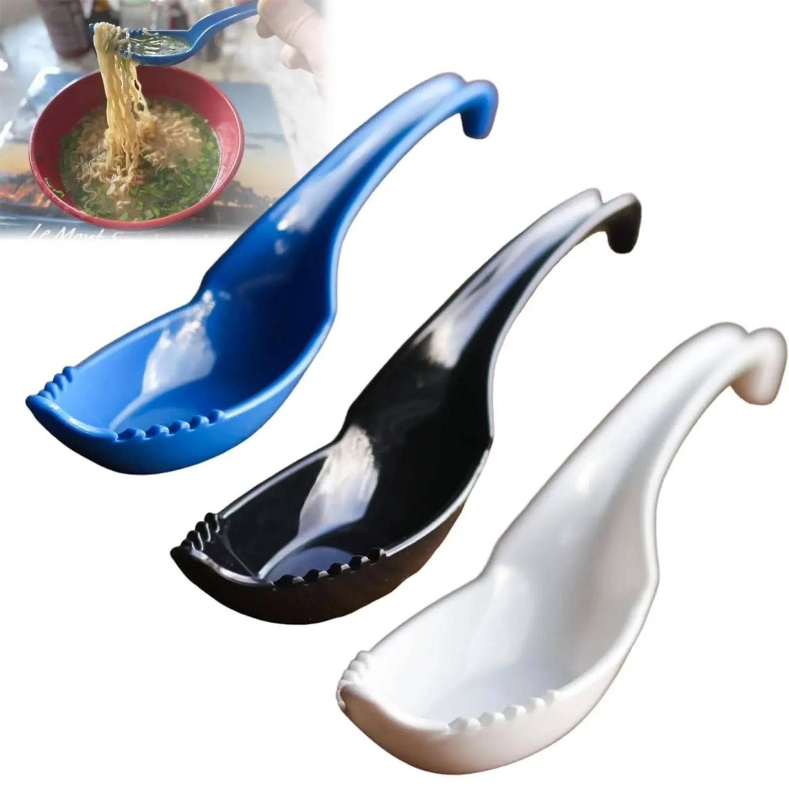 

Creative 2 In1 Ramen Noodle Soup Spoon Ramen Terminator Soup Spoon With Fork Reusable Instant Noodles Dumpling Household Spoon