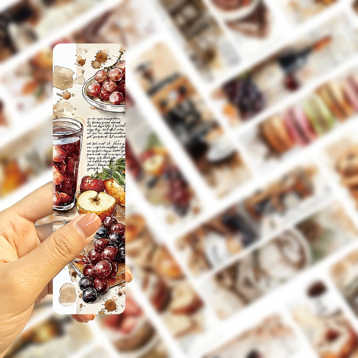 30PCS Retro Afternoon Tea Bookmark Wine Cake Coffee Dessert Bread Creative DIY Reading Paper Book Page Marking Card