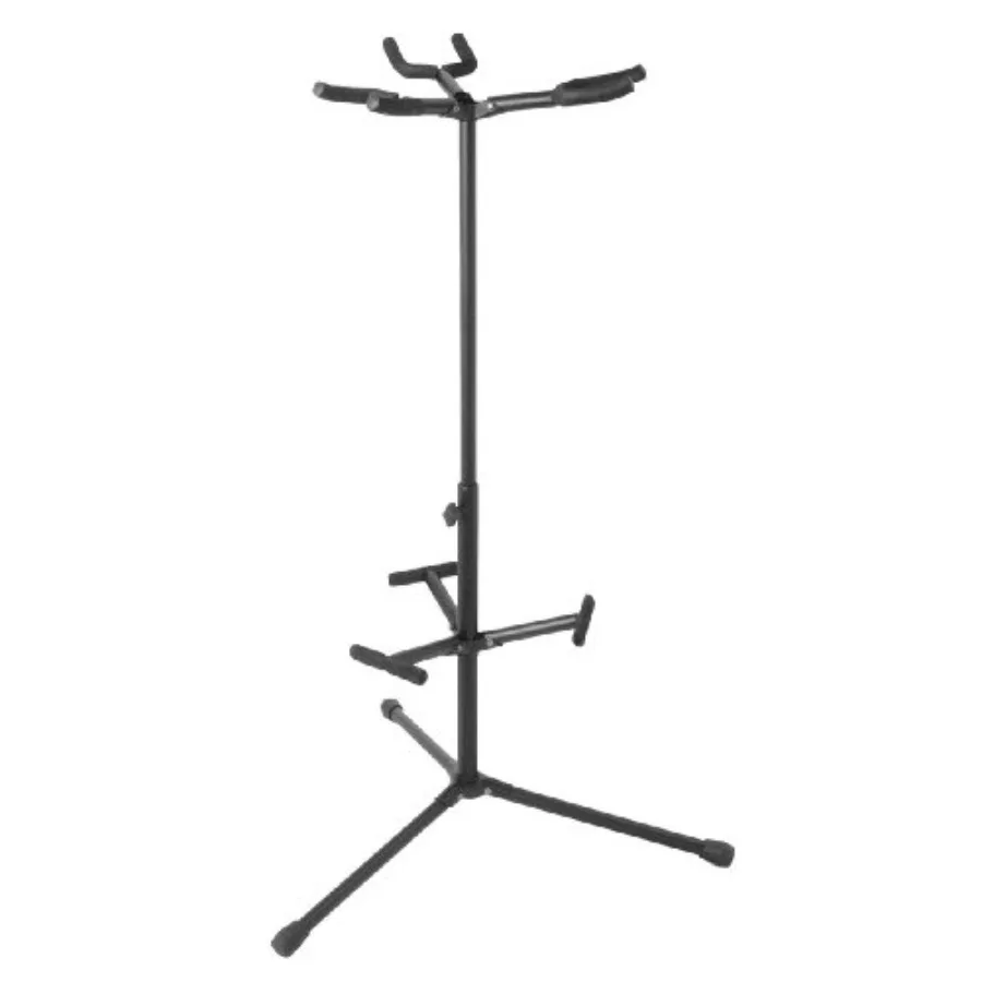

OnStage GS7355 Hang-It Triple Guitar Stand for Electric Acoustic Bass Guitar Storage with Metal Frame and Black Finish Holds Up