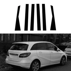 6Pcs Car Pillar Posts Door Window Trim Decal Cover for Mercedes-Benz B-Class W246 2012 2013 2014 2015 2016 2017 2018 2019