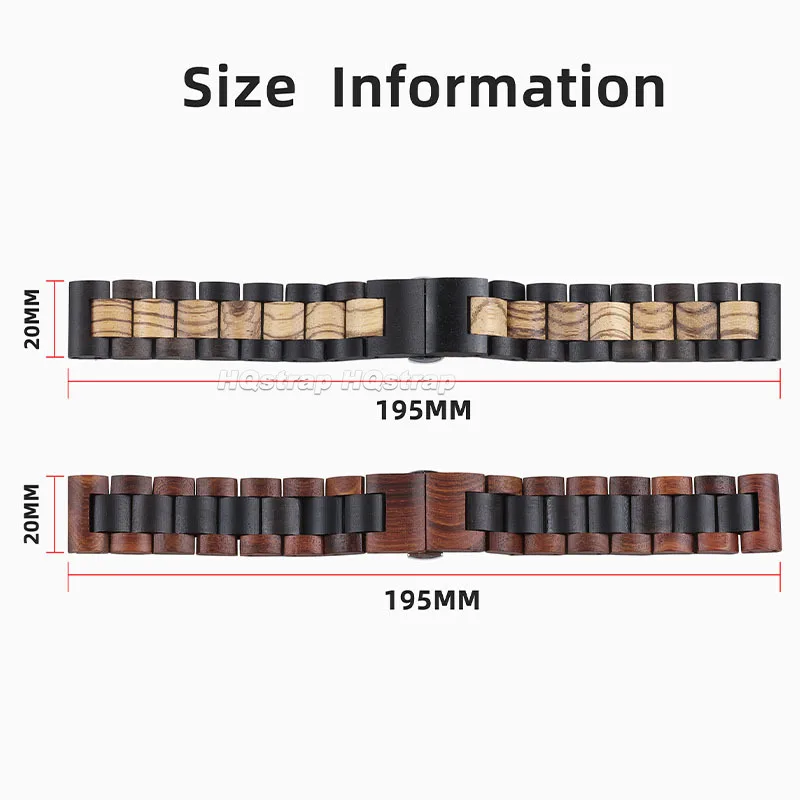 Wood Watch Strap 20mm 22mm Wooden Bracelet Quick Release Watchbands for Samsung Galaxy Watch for Huawei Watch GT2 GT3 Wristband