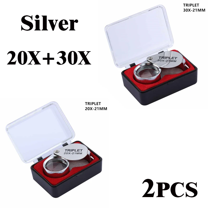 10-30X Juwelier-Lupe Taschenlupe Faltbare Vergrößerungslupe Diamant-Lupa Triplet Juwelier-Augenlupe