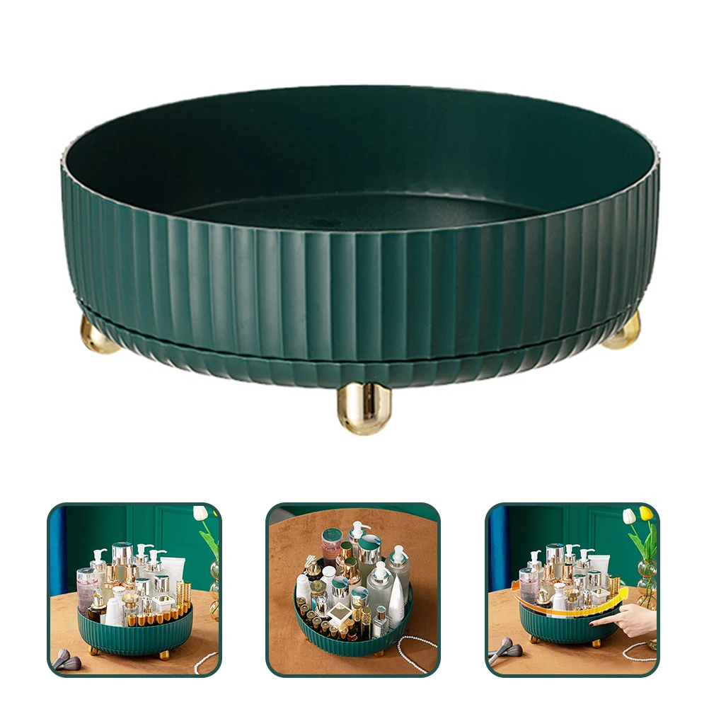 

Round Storage Box Plastic Rotating ganizer Tray For Makeup Tools Lipsticks Cosmetics Daily Items Home Office Use