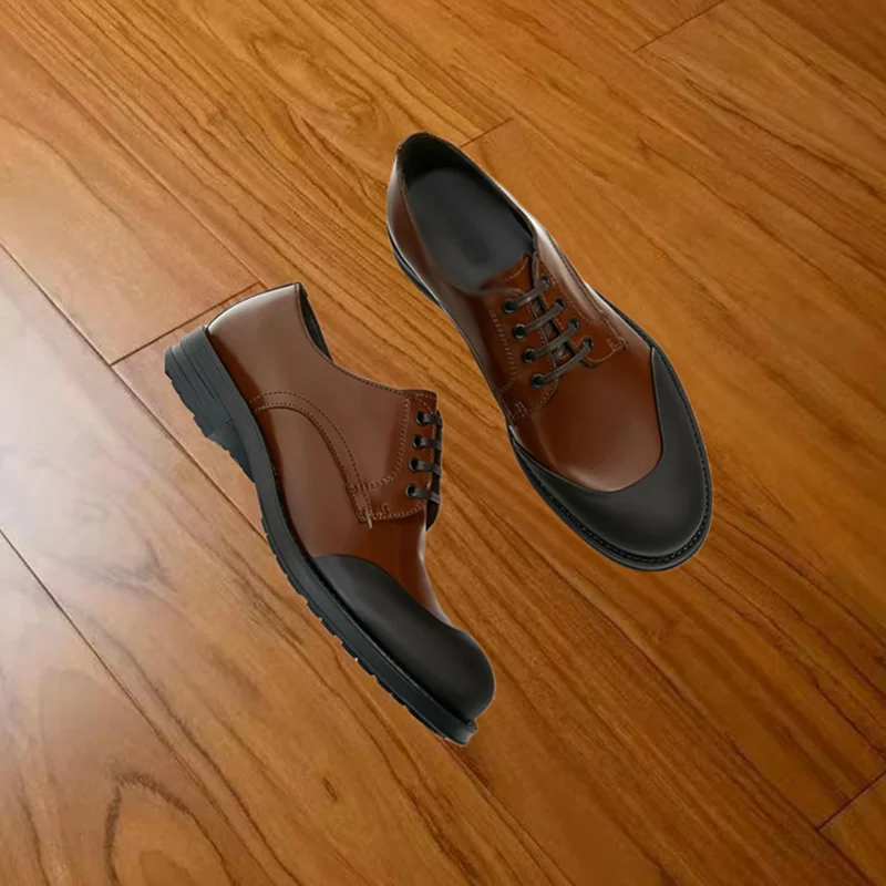 

Brown Matte Lace Up Men Shoes Men's Dress Shoes Shallow Pumps High Quality Party Shoes Fashion Big Size 47 Zapatillas Mujer