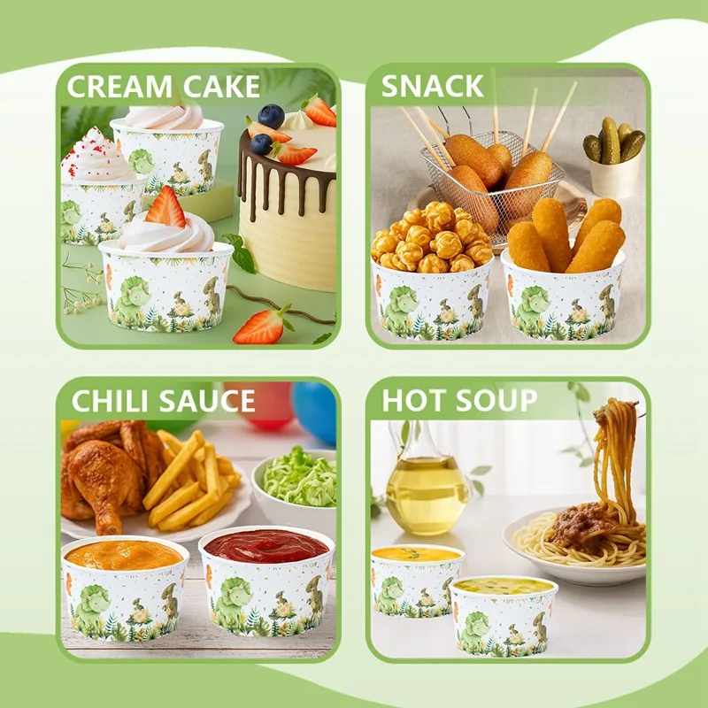 Safari Tier Papier Eisbecher Einweg Dessertschalen Snackbecher Zoo Tier Thema Dinosaurier Thema Geburtstag Party Supplies – Detail 6