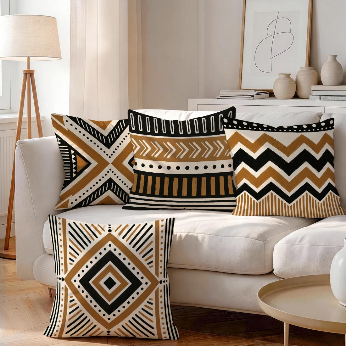 1/4pcs Desert Tribe Geometry Cushions Pillowcase Polyester Cushion Cover Throw Pillow Pillowcover Home Car Sofa Decor