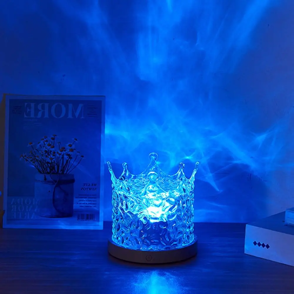 

With Remote Control Water Ripple Light 3/ 16 Colors USB Rechargeable Projector Night Light Touch Control Flame Effect