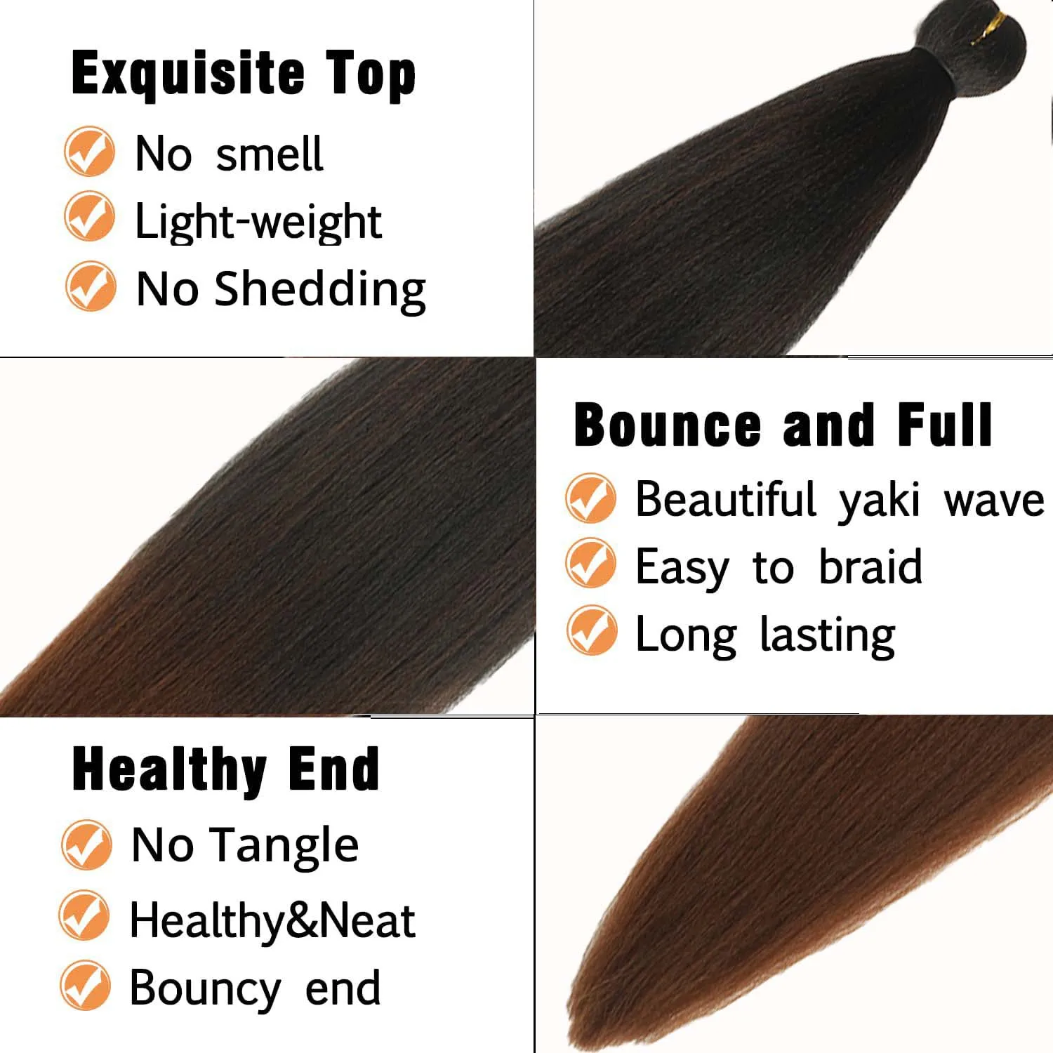 5Pcs Braiding Hair Pre Stretched 26Inch synthetic Ombre Professional Soft Yaki Texture, Itch Free, Hot Water Setting Extensions