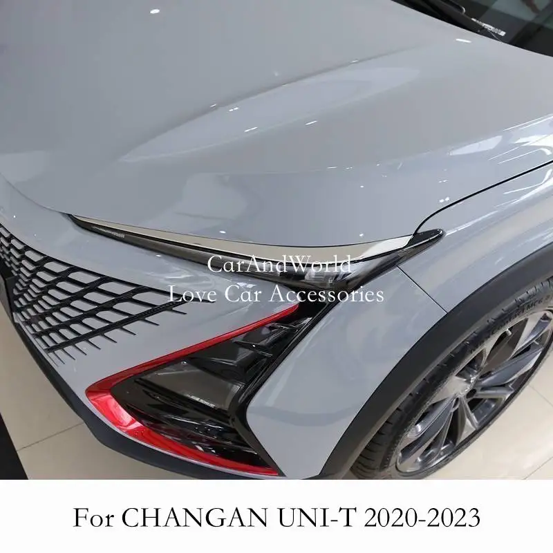 الفولاذ المقاوم للصدأ المصابيح الأمامية الحاجب رئيس إطار المصابيح قطاع الزخارف غطاء اكسسوارات السيارات الزخرفية لوحدة Changan UNI-T 2020-2025