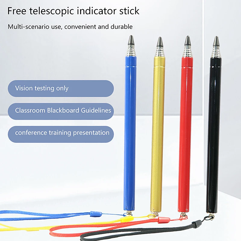 Classroom Presentation Pointer Stick, extensível retrátil para apresentador, Handheld Telescopic Teaching Tool, Vision Test Stick