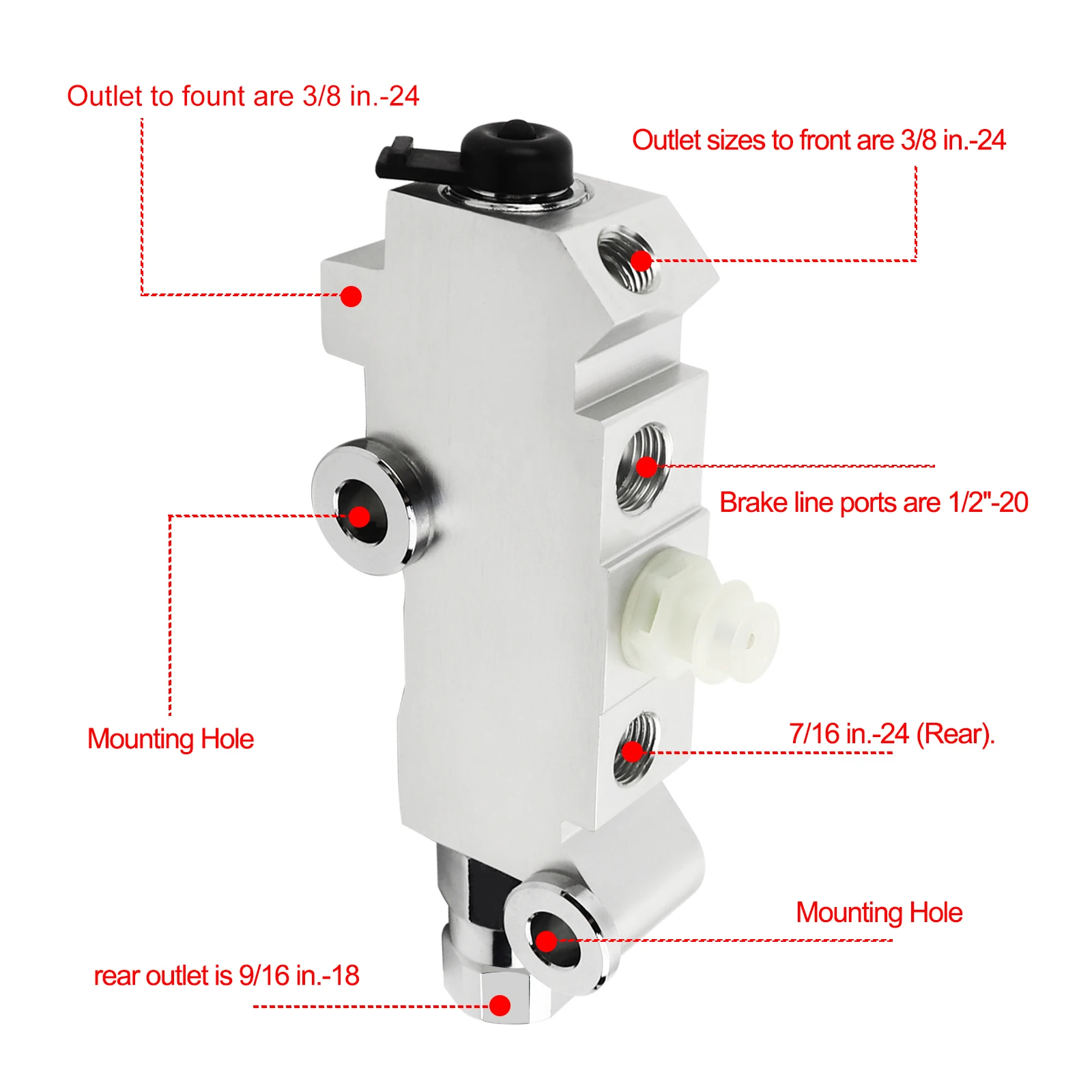 Disc Drum Brake Proportioning Valve Front Drum Rear Brake for GMC Street Rod Classic Car Truck Chevrolet Ford Buick 172-1350