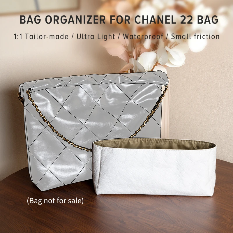 WUTA Purse Insert Organizer for ChaneI 22 Bag Dupont Paper Anti-wear Portable Storage Cosmetic Handbag Liner Bag Support Shaper