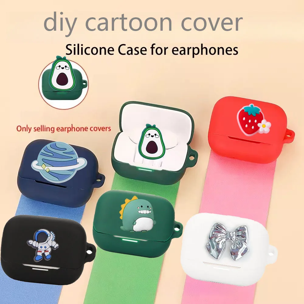 Funda de silicona con diseño de perros/flor para auriculares Anker Soundcore K20i A25i R100/Life P2I, funda divertida para auriculares Soundcore Aero Clip