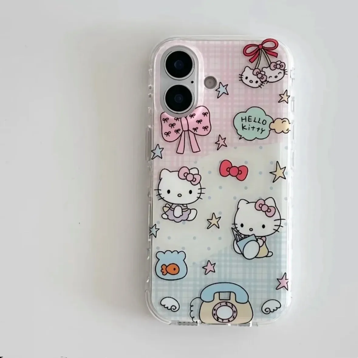 Blu Rosa Hellos Kittys Custodia per telefono carina per Xiaomi Mi 15 11 Poco X6 M6 X5 F5 F7 X3 NFC GT Lite Pro 4G 5G Piuma Texture Cover