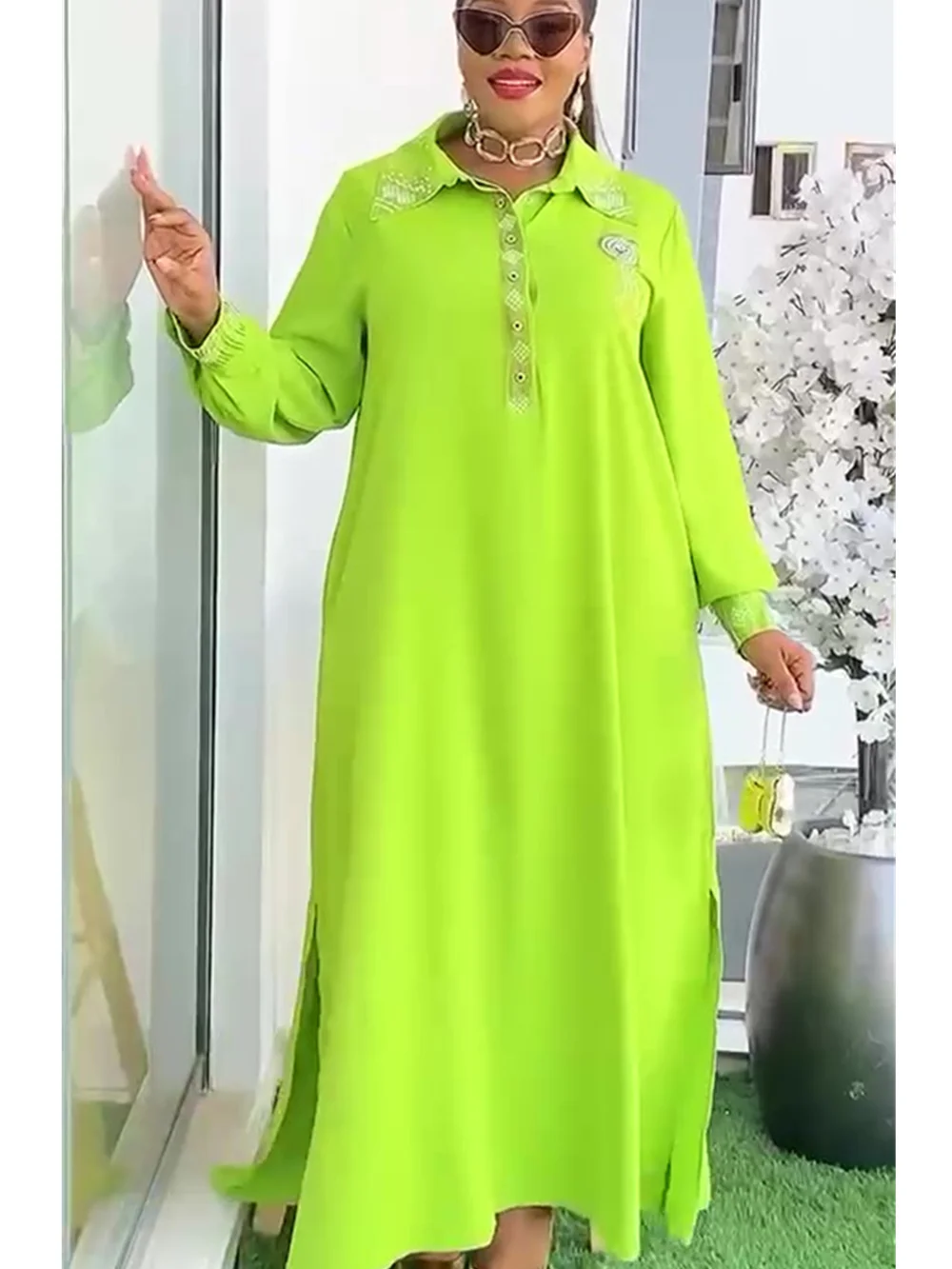 

Plus Size African Party Dresses for Women 2025 New Summer Fashion Chiffon Evening Gown Elegant Turkey Muslim Maxi Long Dress