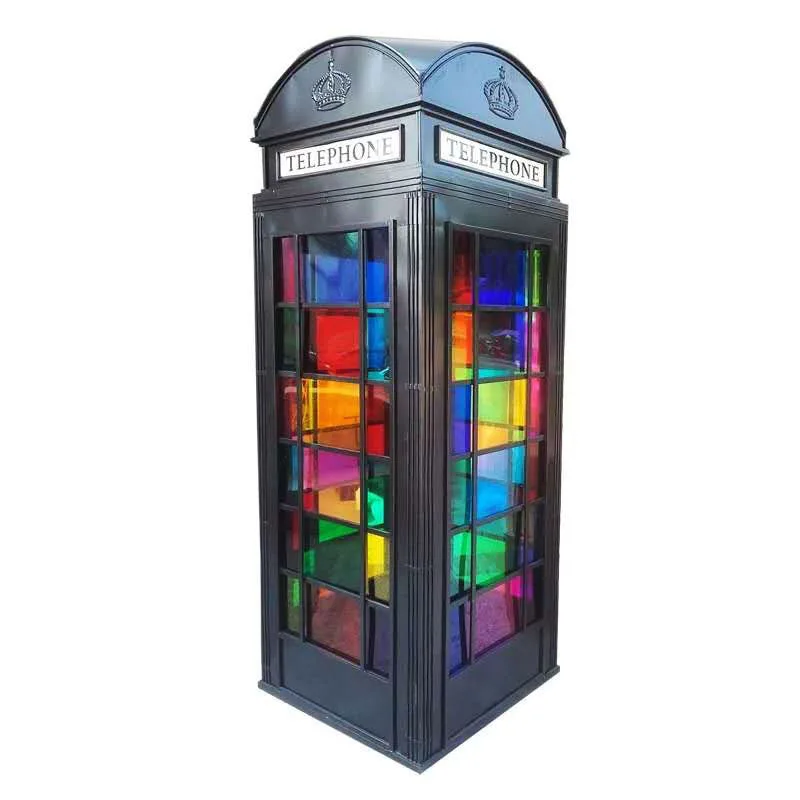 

European retro hexagonal decorative mailbox wrought iron handmade mailbox props ornament creative home beauty Chen large