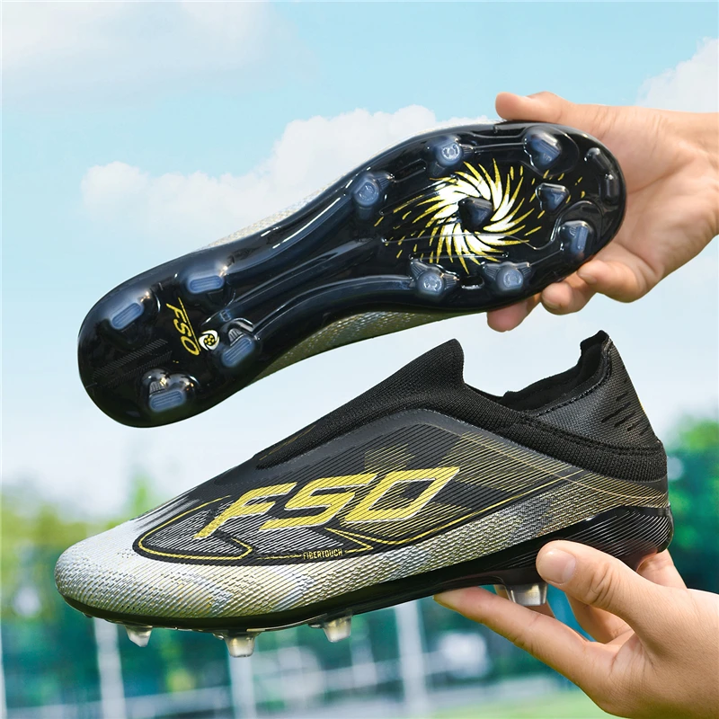 New Men Soccer Shoes Match Adult Cleats Training Outdoor Sport Football Boots Breathable Non Slip Boys Long Spikes Comfortable