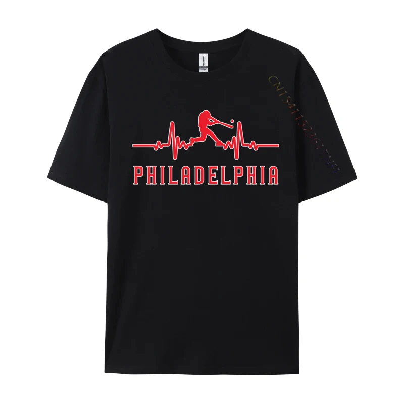 Philadelphia Baseball Heartbeat Vintage Philly Hip Hopprinted Tops Shirt Prevalent Tee-Shirt Men's T Shirt Printed On