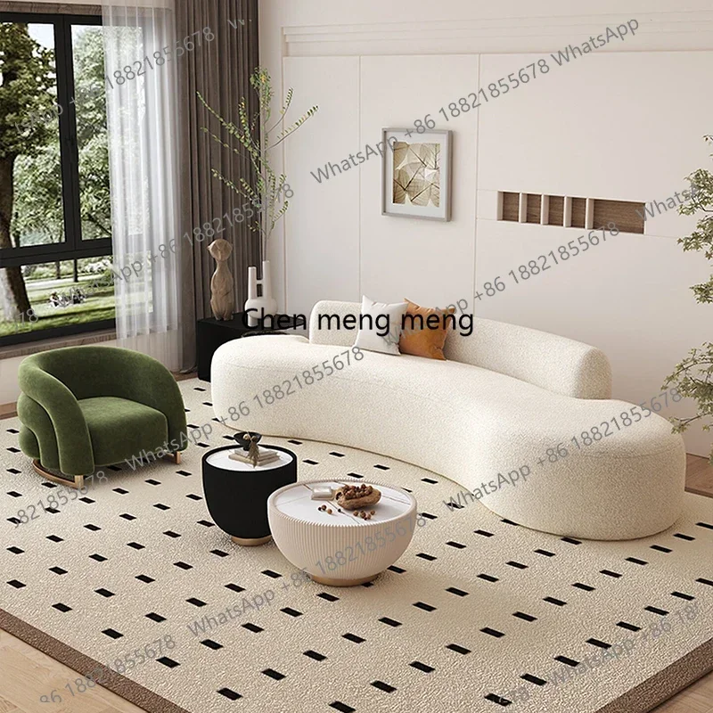 AB03Nordic Cream Style Sofa Modern Minimalist Living Room Beauty Salon Rest Area Reception Sofa Commercial Office Furniture