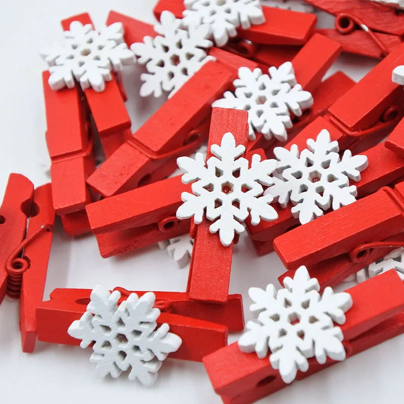 10 Stück Weihnachten Holzklammern Neujahr Party Dekoration Foto Wandclip DIY Weihnachtsschmuck Dekorationen für Zuhause Weihnachtsbaum