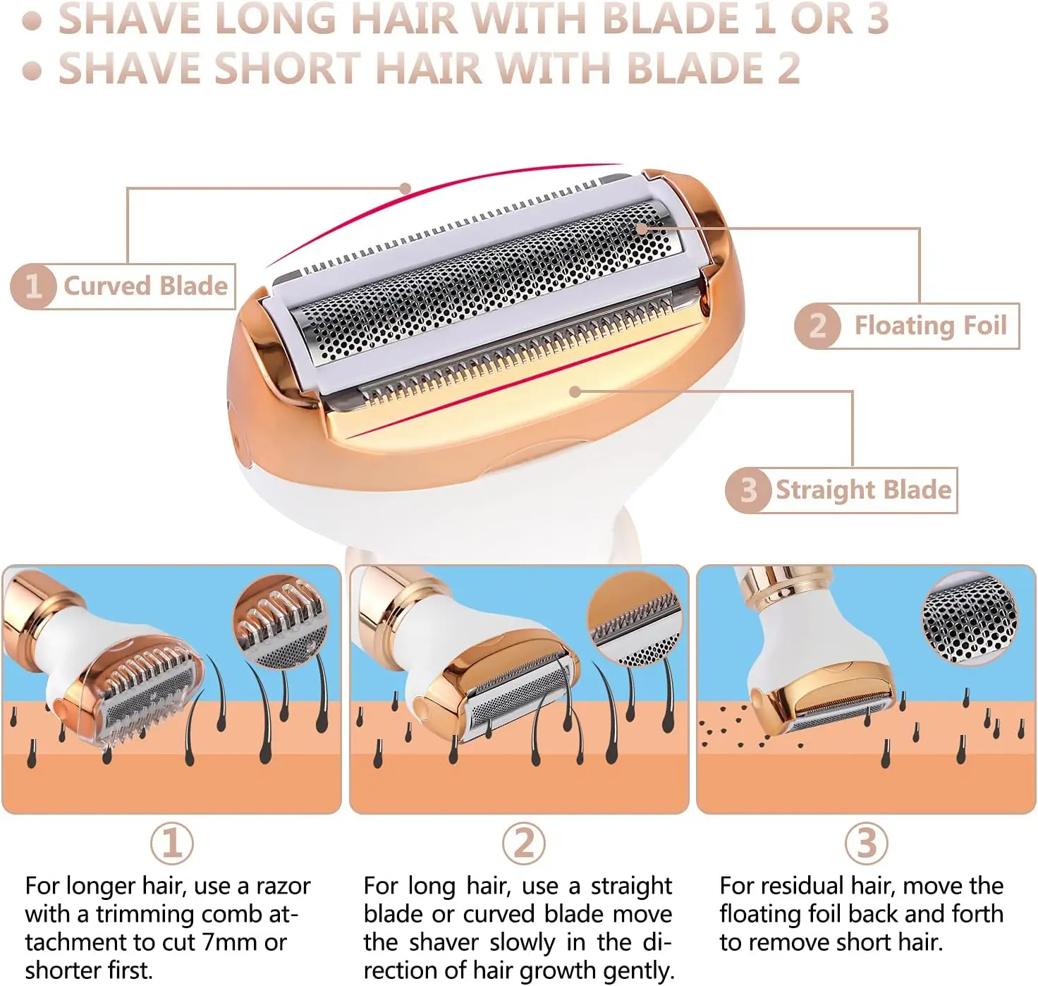 ماكينة حلاقة كهربائية للنساء ماكينة تشذيب بيكيني 4 في 1 ماكينة حلاقة غير مؤلمة أو أرجل الوجه والحواجب والأنف قابلة للفصل ماكينة إزالة الشعر القابلة لإعادة الشحن