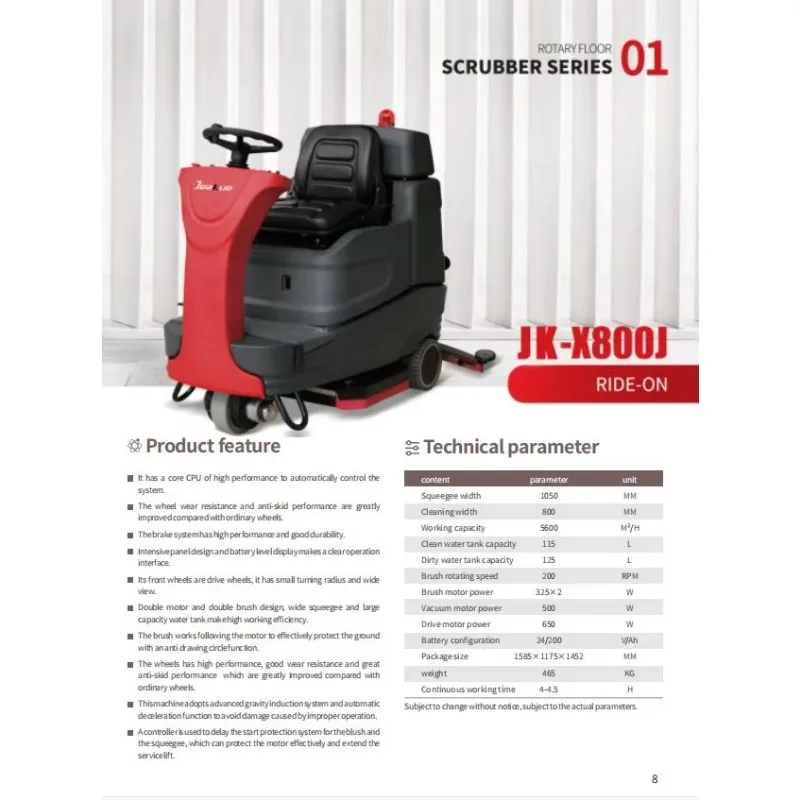 Floor Washer Scrubber Machine Ride-on Electric Commercial Automatic Floor Scrubber