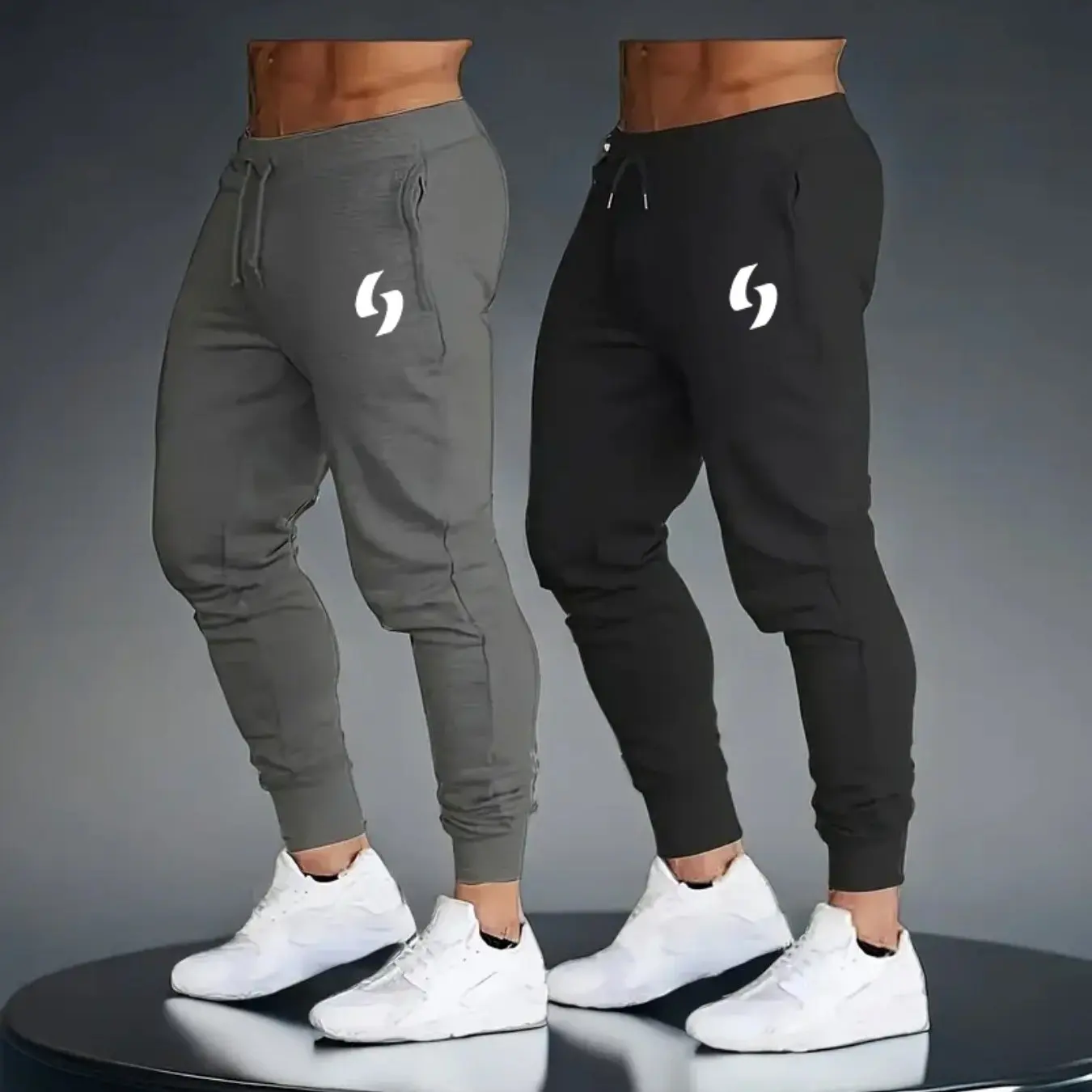 

Мужской комплект из 2 предметов с модным принтом, высококачественная полиэстеровая ткань, дышащая и комфортная, подходит для занятий спортом.