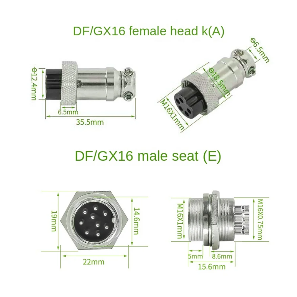 Aviation Plug Socket Connector 2 3 4 5 6 Pin Electric Scooter eBike Charging Charger Plug Male & Female Wire Panel