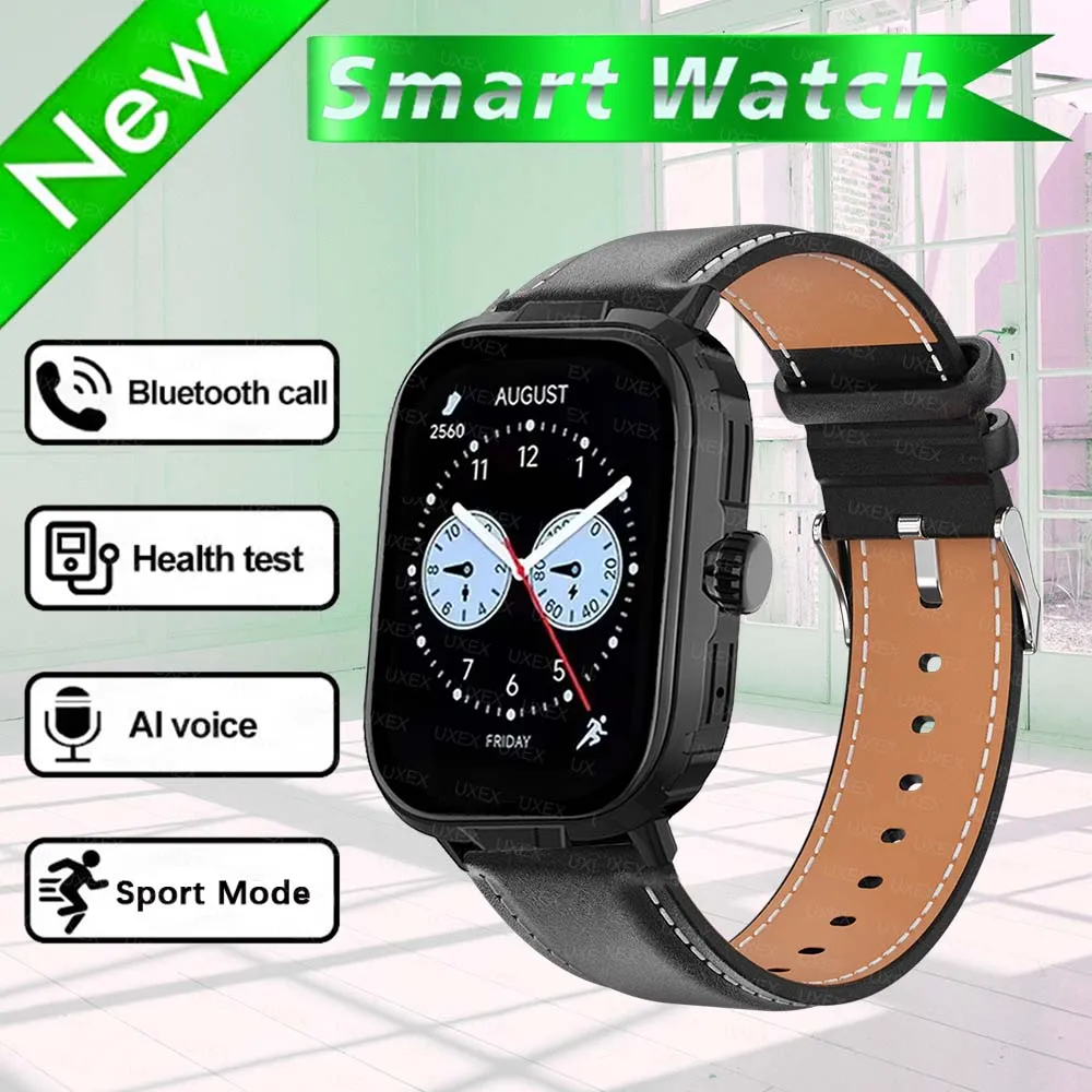 

Мужские деловые умные часы для рождественского подарка, 2,01-дюймовый HD полноэкранный Bluetooth-часы с трекером здоровья, умные женские спортивные часы