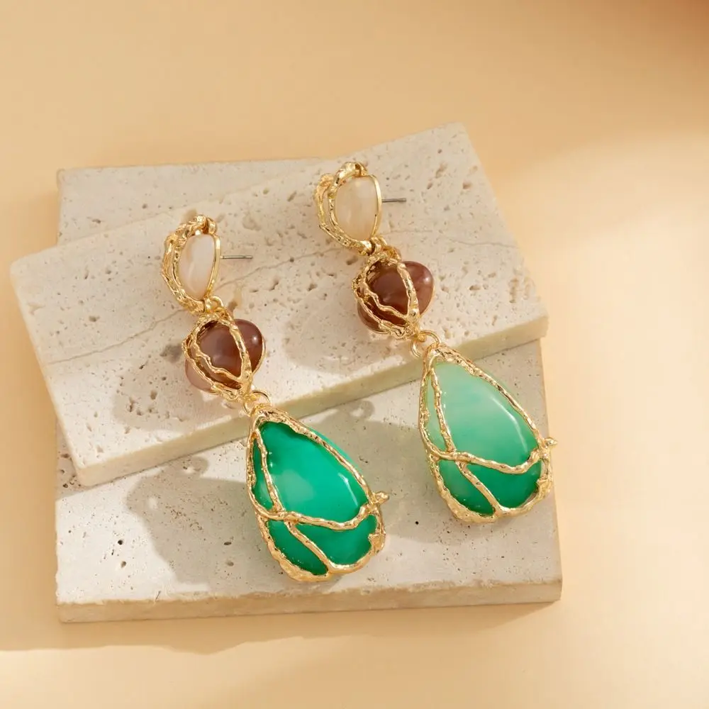 

Temperament Handmade Water Drop Dangle Earring Minority Design Korean Style Geometric Earring Evening Banquet Alloy Party