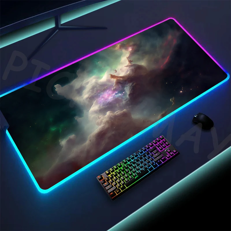 

Игровые коврики для мыши Space RGB, универсальный Настольный коврик, коврик для клавиатуры, игровой коврик для мыши XXL, коврики для мыши, дизайнерские коврики для мыши