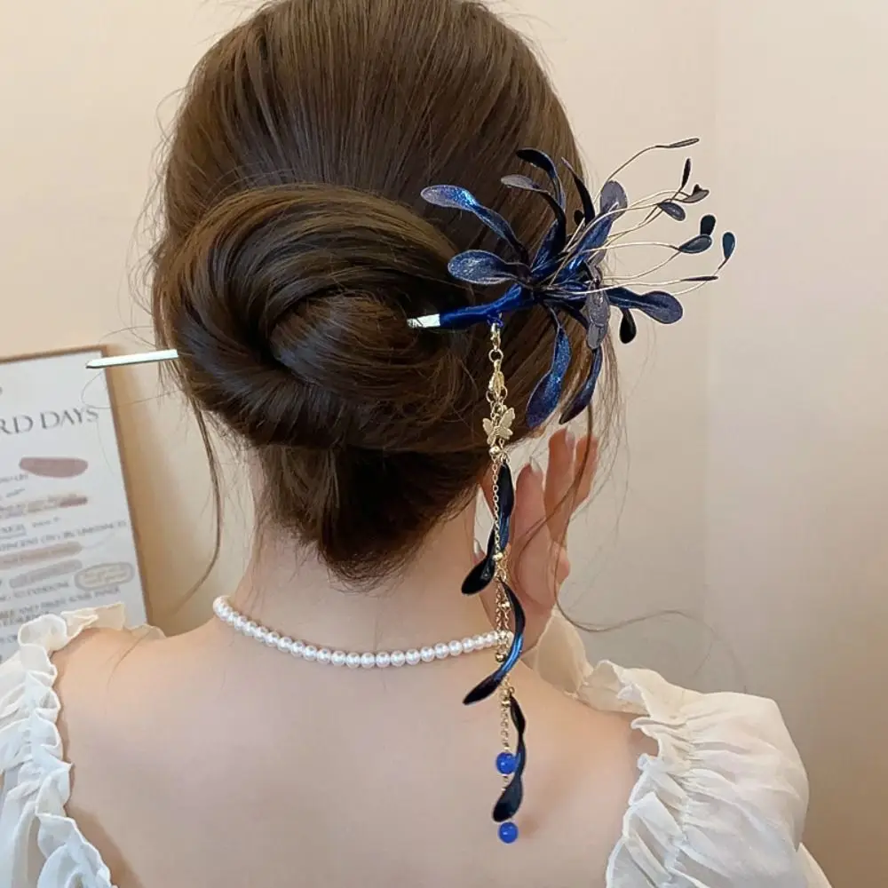 

Red Spider Lily Tassel Hairpin Creative High-end and Elegant Woman Hairpin Ancient-style Hanfu Hundred Fashionable Accessories