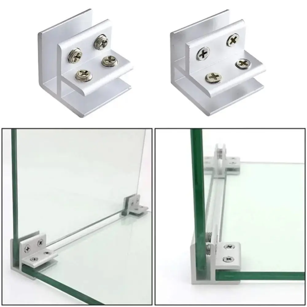 Practical Non-Perforated Glass Door Hinge Shaft Hinge Flush-fitting Glass Clamp High quality Ironmongery Glass Clip Cupboard