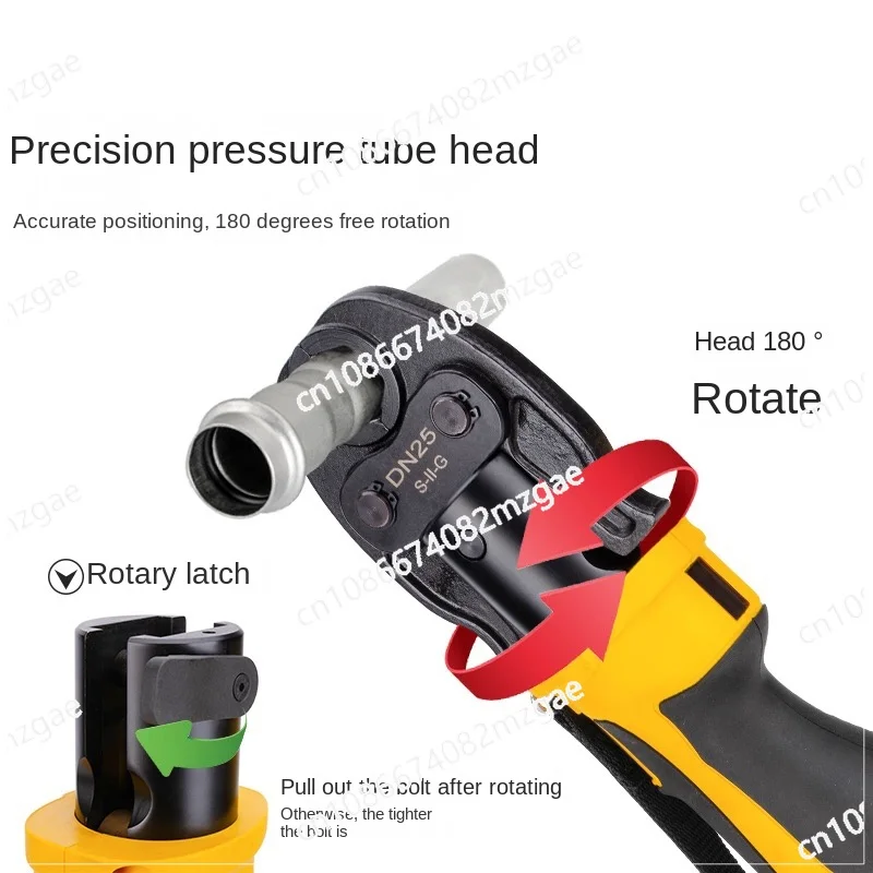 Portable HHYD-1532 Hydraulic Pipe Wrench with Rechargeable Battery, Electric Hydraulic Pliers for Thin Wall Stainless Steel Clam
