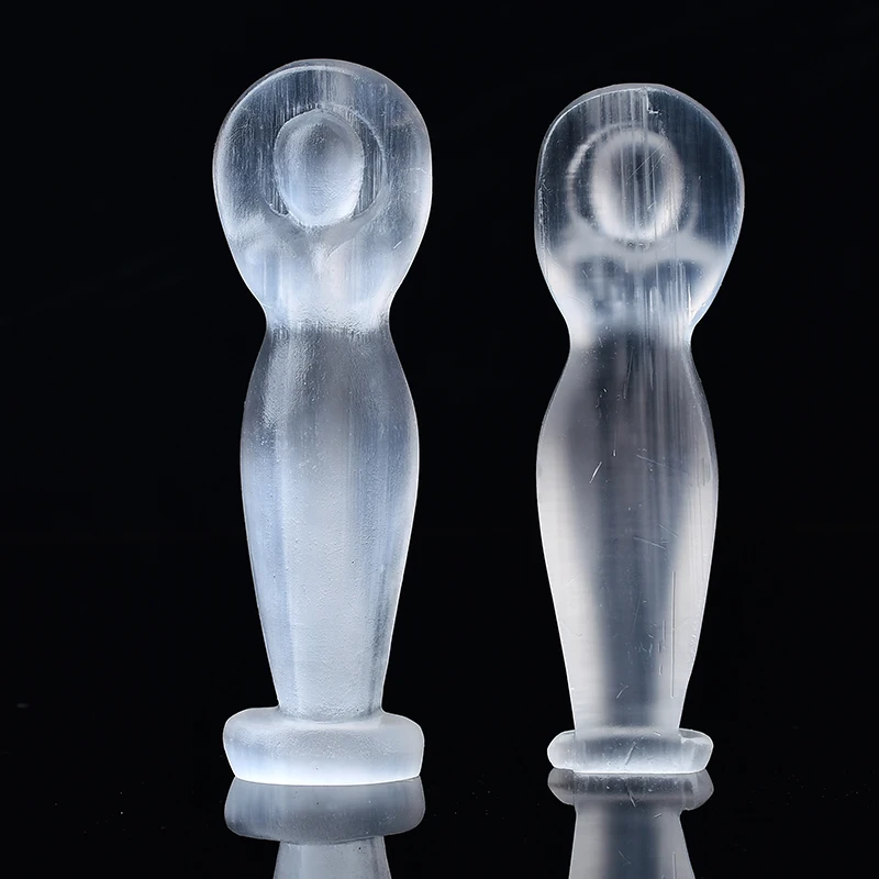 1PC Natural Selenite Clear Crystal Goddess Statue Quartz Carved Woman Energy Gem Craft Items Feng Shui Collectible Figurine Gift