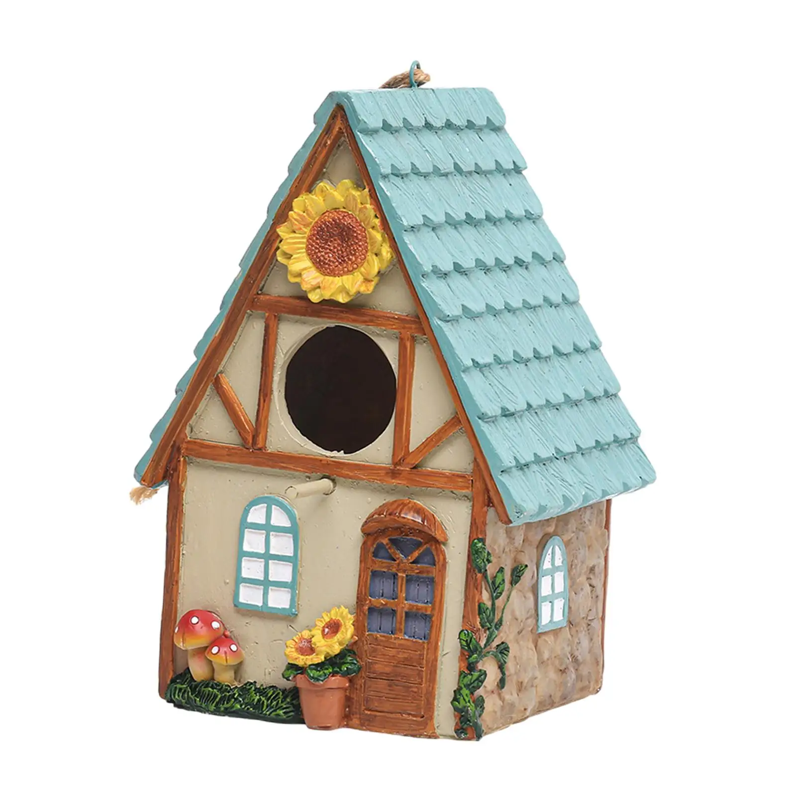 Bird House, Birdhouse Unique Bird Nest, Handpainted Birds House Bird Breeding Box for Garden Trees Outdoor Gardening Gift,