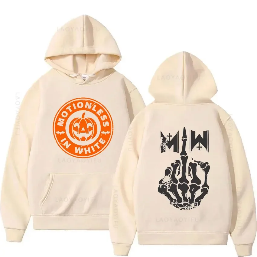 Sudadera con capucha para hombre, camisa con estampado de Motionless en blanco, ropa de otoño esencial