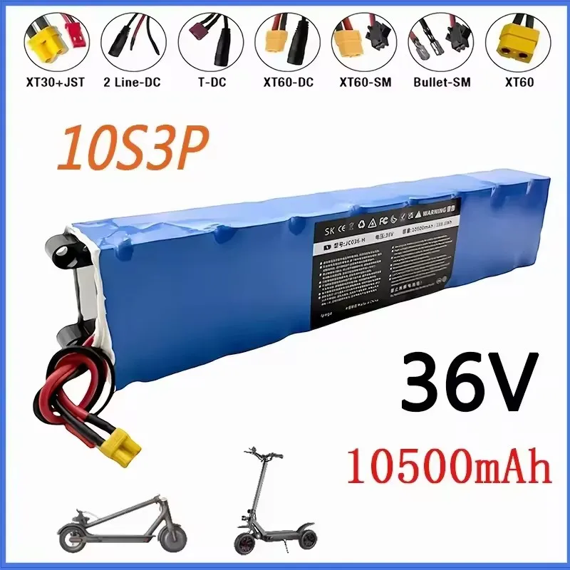 36V 10500mAh 10S3P battery pack 18650 lithium-ion battery, used for replacing batteries in M365 electric scooters
