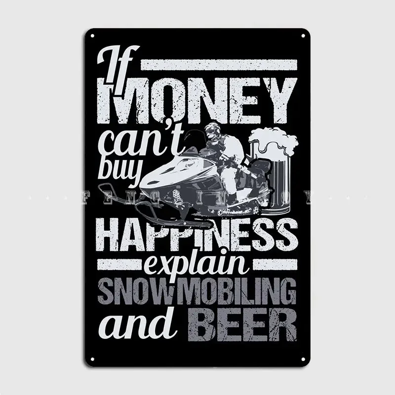 Snowmobiling And Beer Metal Plaque Poster Plaques Cave Pub Customize Cinema Garage Tin Sign Poster