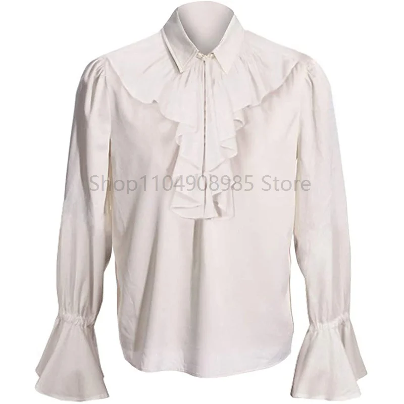 

Adult Kid Medieval Renaissance Grooms Pirate tunic top Larp Costume lace up Shirt Middle Age Cosplay Top for Men Boy S-2XL